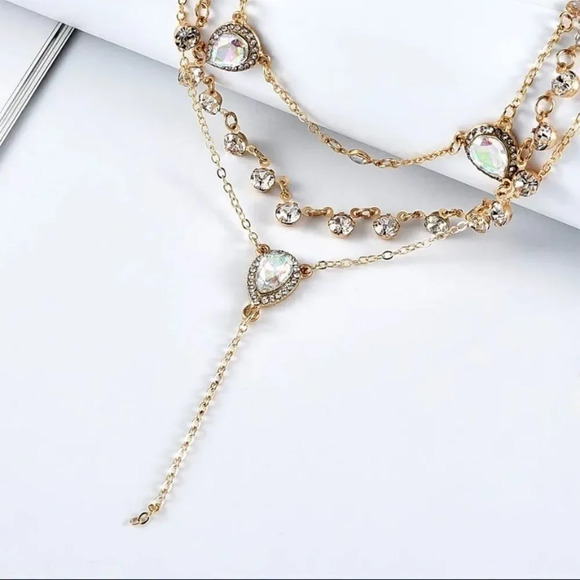 NEW! Dainty Boho Minimalist Gold Layered Necklace/ Y-Necklace - Picture 4 of 9